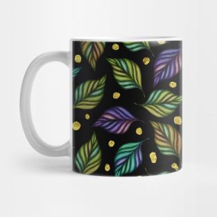 Broad Leaves and Gold Foil Decorative Mug